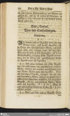 Das 3. Capitel. Von den Eintheilungen