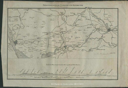 Eisenbahn zwischen Liverpool und Manchester mit ihren Verzweigungen