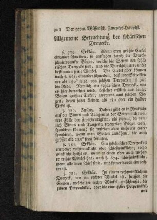 Allgemeine Betrachtung der sphärischen Dreyecke.
