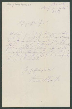 Brief an Hugo Bock : 03.02.1887