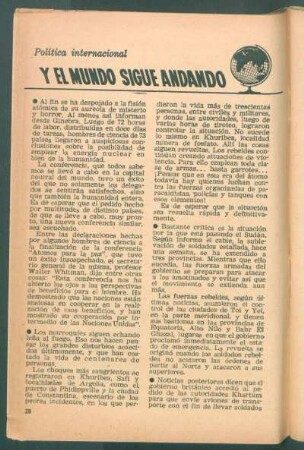 Y el mundo sigue andando : Política internacional