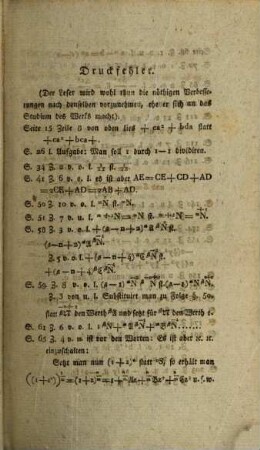 Die ersten Anfangsgründe der reinen Mathematik : zum Gebrauch für den Unterricht, 2. Uebergang von der niedern zur höhern reinen Mathematik : mit 5 Kupfertafeln