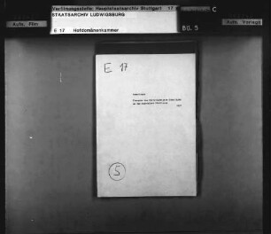 Übergabe des Stabsvogteiamts Gomaringen an das Kameralamt Pfullingen