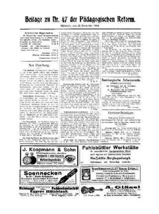 Hamburgische Schulsynode : Beilage zu Nr. 47 der Pädagogischen Reform