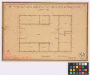 Großharrie ([Land]Kreis Plön): Abschiedskate (von Claus Heschen 1758). Haupthaus (Grundriss)
