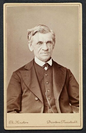 Porträt Friedrich Wagner : Foto-/Bildersammlung Stenografische Sammlung. Porträt Friedrich Wagner. Photographie. Carte de visite (1883; T. Kirsten). Dresden: SLUB P a 0578