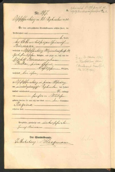 Standesamtsbuch der Stadt Aschaffenburg: Geburten 365/1900 - 184/1901