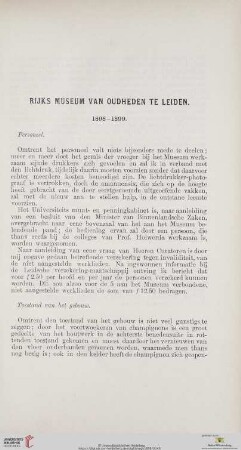Rijks Museum van Oudheden te Leiden. 1898 - 1899