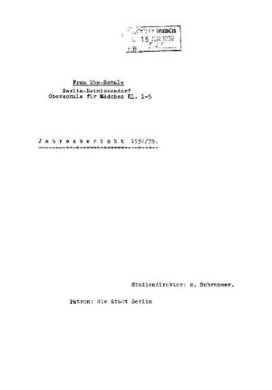 1938/39: Jahresbericht ... - 1938/39