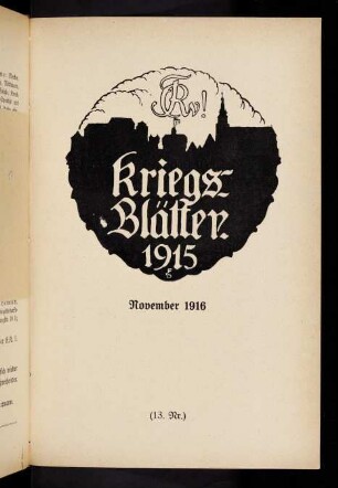 281-304, Nr. 13: November 1916
