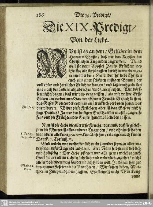 Die XIX. Predigt, Von der Liebe : XIX. Predigt, Von der Liebe