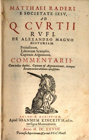 Ad Qu. Curtii Rufi de Alexandro magno historiam Commentarii