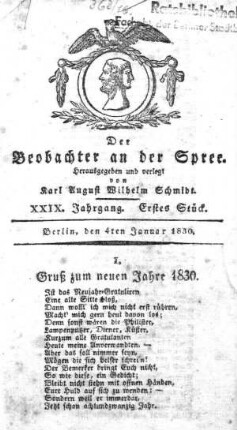 1. Stueck, 4. Januar 1830