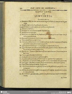 Caput LXVII. De Sententia