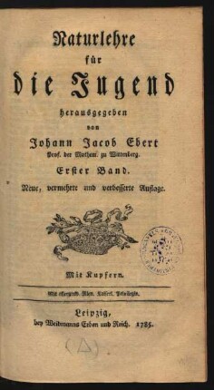 Bd. 1: Naturlehre für die Jugend