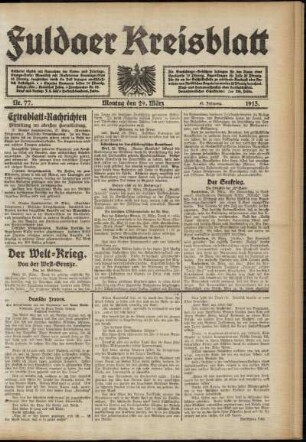 Ausgabe vom Montag, den 29. März 1915.