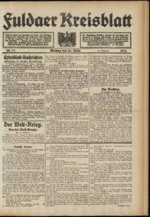 Ausgabe vom Montag, den 29. März 1915.