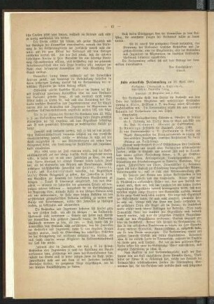Achte ordentliche Versammlung am 30. April 1881