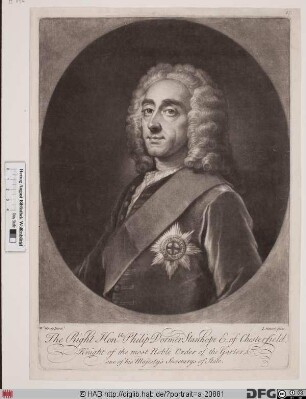Bildnis Philip Dormer Stanhope, 1726 4. Earl of Chesterfield