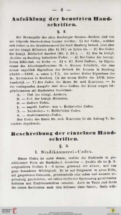 Aufzählung der benutzten Handschriften