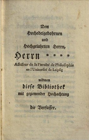 Bibliothek der elenden Scribenten. 1. 1768