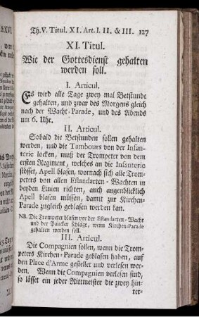 XI. Titul. Wie der Gottesdienst gehalten werden soll.