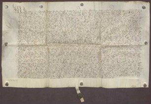 Erblehenrevers des Augustin Rüttelhut des Älteren und Jungen und des Hans Gramm des Jungen zu Ispringen und des Frauenklosters, Predigerordens zu Pforzheim, über des Klosters Oberhof nebst Zugehör zu Ispringen
