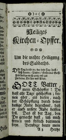 Heiliges Kirchen-Opffer.