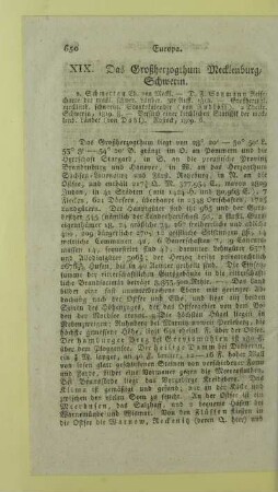XIX. Das Großherzogthum Mecklenburg-Schwerin