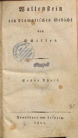 Wallenstein : ein dramatisches Gedicht, 1. [Wallensteins Lager]