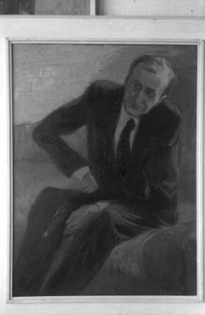 Freiburg: Ausstellung Stadthalle, Gemälde von Rudolf Riester, Prof. Reinhold Schneider