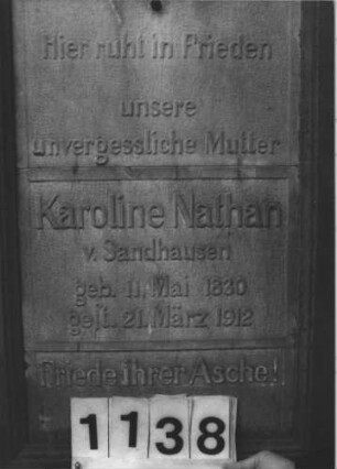 Grabstein 1138 (Detailaufnahme 1)