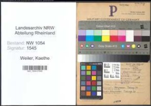 Entnazifizierung Kaethe Weiler , geb. 08.12.1921 ()