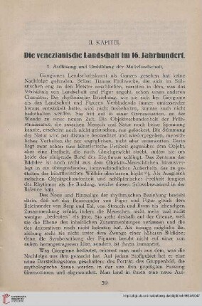 II. Kapitel: Die venezianische Landschaft im 16. Jahrhundert