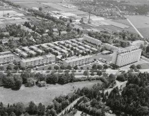 Luftaufnahme, Blick von Norden auf die Gehag Siedlung Mariendorf-Ost. Berlin-Mariendorf, Rixdorfer Straße
