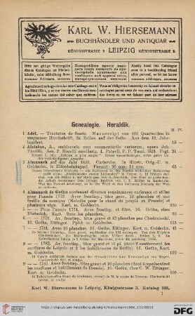 Genealogie. Heraldik (Nr.l-736)