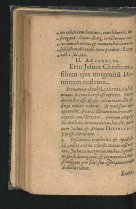 II. Articulus. Et in Jesum Christum filium eius unigenitum Dominum nostrum.