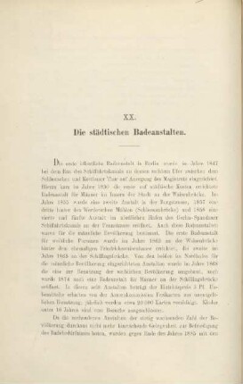 XX. Die städtischen Badeanstalten