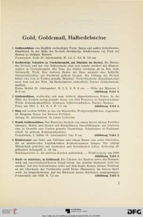 Gold, Goldemail, Halbedelsteine (Nr. 1-31)