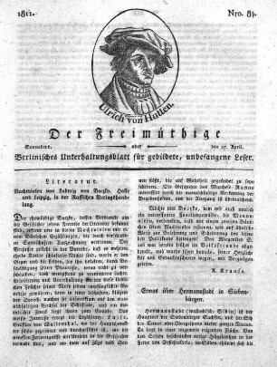 Nro. 84, Sonnabend, den 27. April 1811