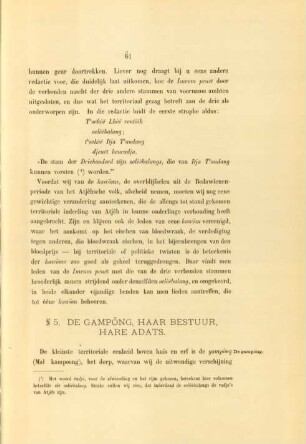 § 5. De gampong, haar bestuur, hare adats