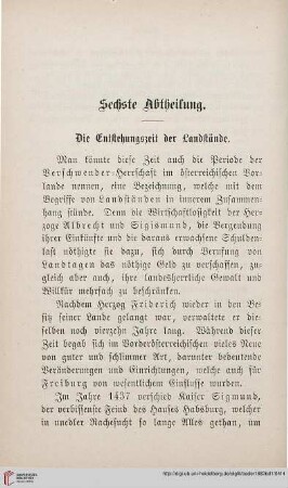 Sechste Abtheilung