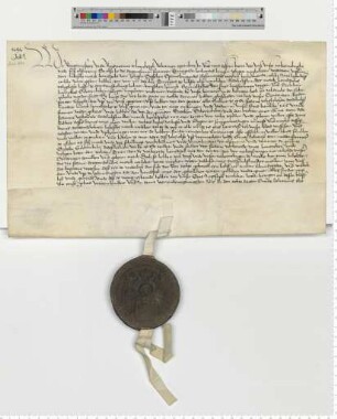 Bürgermeister und Ratsmannen verkaufen der Ermengard, Witwe des verseligten Lenhard Langen eine Rente.