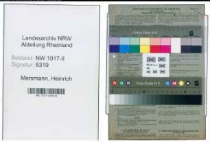 Entnazifizierung Heinrich Mersmann , geb. 02.03.1895 (Graveur)
