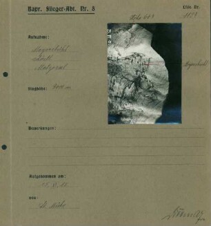 Foto der Stellungen um Meyersbühl südöstlich von Metzeral (Luftbild)