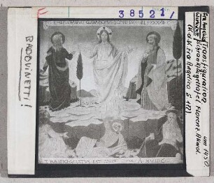 Fra Angelico (Werkstatt): Verklärung Christi. Schrankflügeltafel, Florenz, Akademie