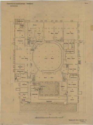 Fischer, Theodor; Stuttgart; Kunstausstellungsgebäude - Grundriss UG