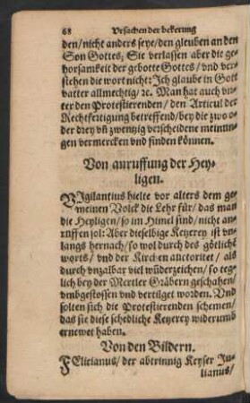 Von anruffung der Heyligen.