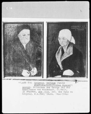 Bildnisse des George und der Appollonia von Wiedebach