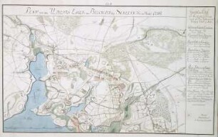 WHK 42 Verschiedene Revüen und Manöver: Plan des Übungslagers bei Busdorf bei Schleswig, Herbst 1789 + Journal
